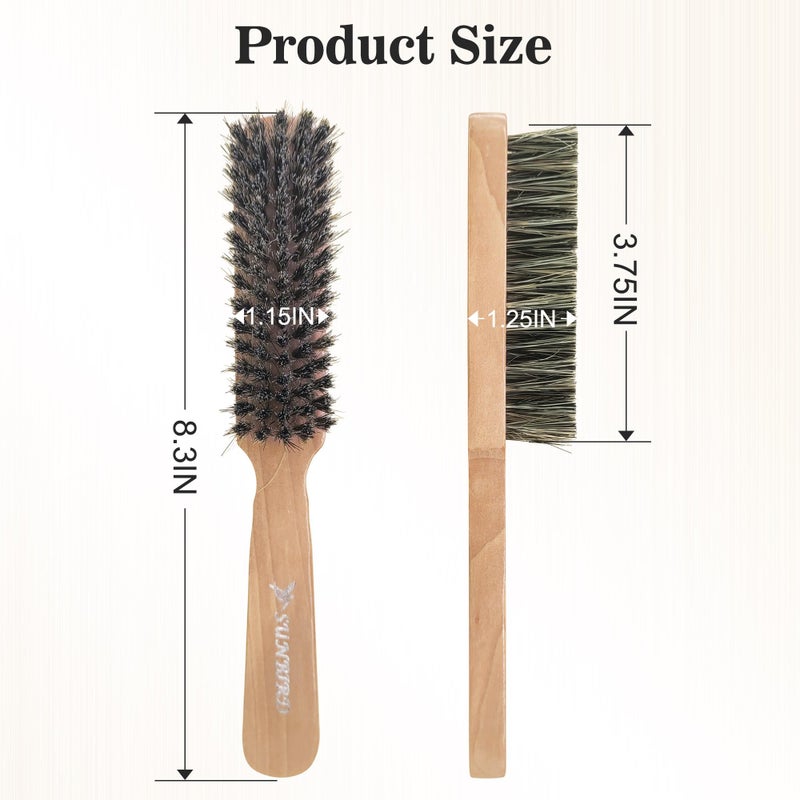 SUNBIRD Men's Beard Brush with Boar Bristles, Soft Beard Brush for Styling & Daily Grooming, Slick Back Hair Brush for Smooth & Shiny Hair, 3 Models to Choose From - Image 4